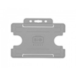 Grey Single-Sided BIOBADGE Open Faced ID Card Holders - Landscape (Pack of 100)