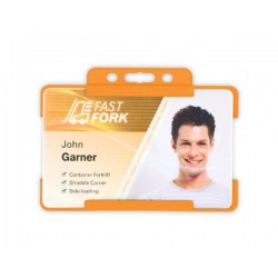 Orange Single-Sided BIOBADGE Open Faced ID Card Holders - Landscape (Pack of 100) 2