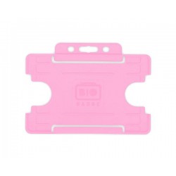 Pink Single-Sided BIOBADGE Open Faced ID Card Holders - Landscape (Pack of 100)