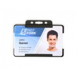 Black Single-Sided BIOBADGE Open Faced ID Card Holders - Landscape (Pack of 100) 2