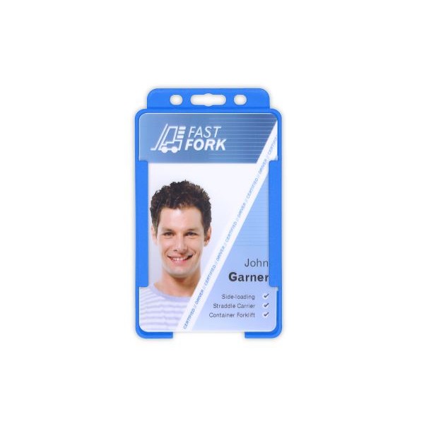 Light Blue Single-Sided BIOBADGE Open Faced ID Card Holders - Portrait (Pack of 100)