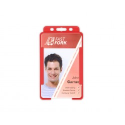 Red Single-Sided BIOBADGE Open Faced ID Card Holders - Portrait (Pack of 100) 2
