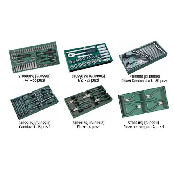 ST07-144 - Carrello 7 cassetti completo di 144 utensili
